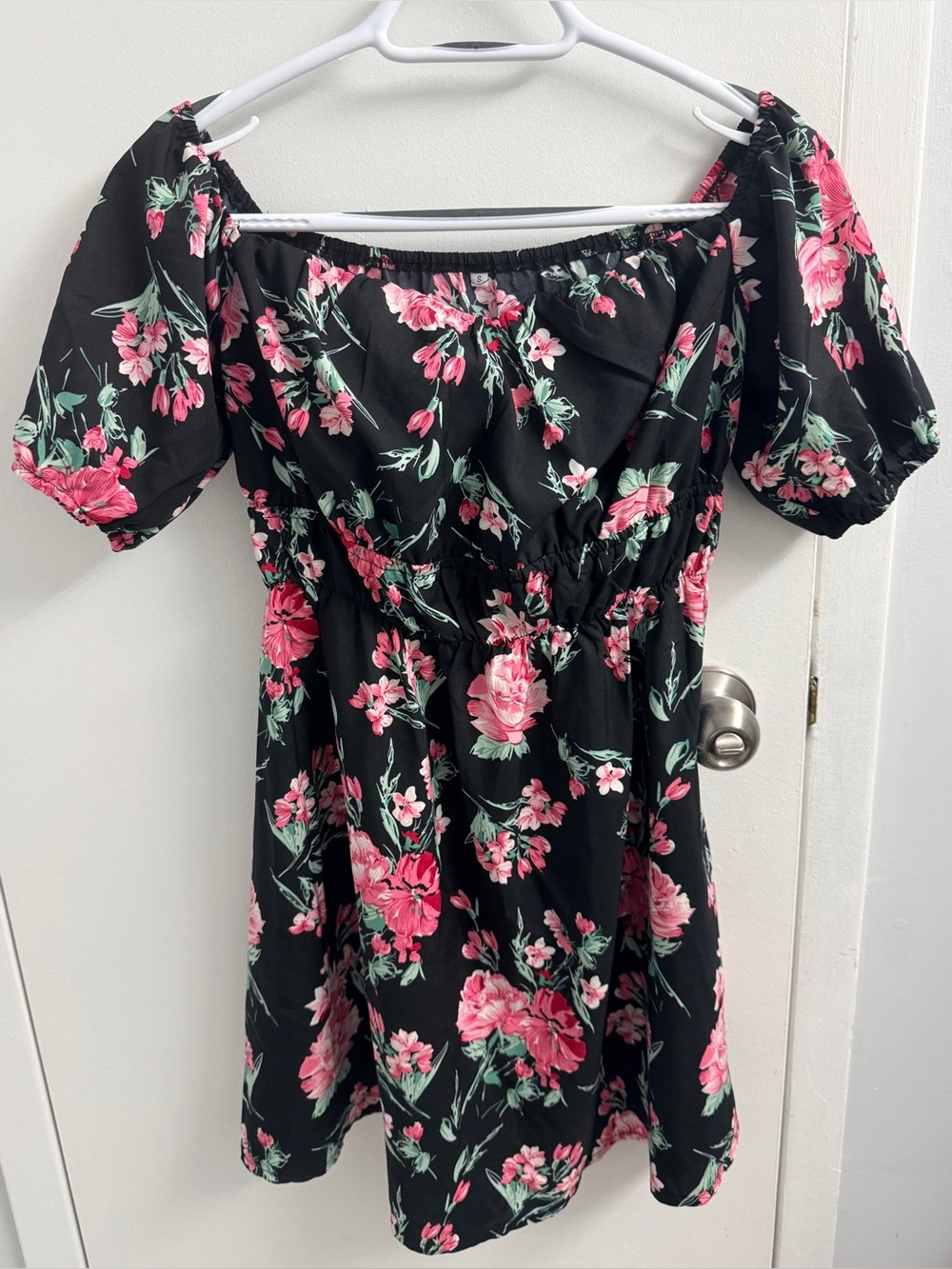 Floral Cottagecore Milkmaid Mini Dress (Size S)